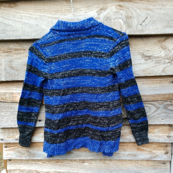 💖Dollhouse Open Front Shrug Sweater💖 Acrylic Blue/Black Sparkles - Picture 3 of 12